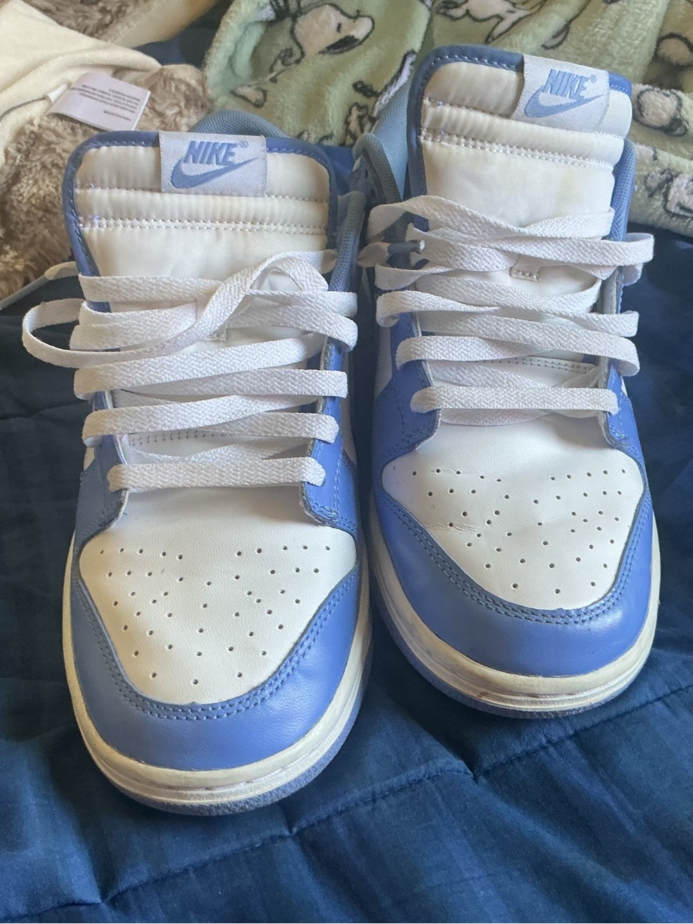 Nike Kids White and Light Blue High-Top Sneakers